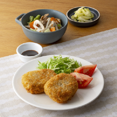 神楽坂つみき監修　メンチカツ・焼ちくわとキャベツのレンジ蒸し・セロリの即席漬け